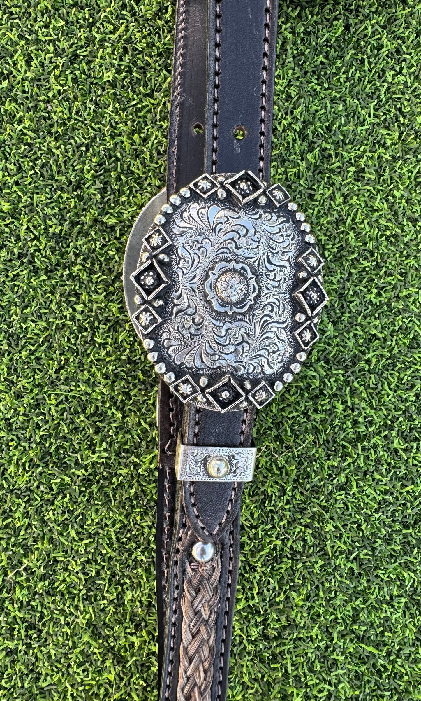 Fairytail Leather Co Horsehair Headstall, Sterling Silver