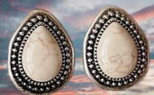 Southwestern White Pear Shape Earrings