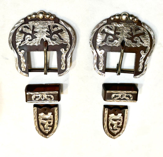 Iron and German Silver Buckles, 1”