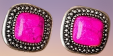 Southwestern Pink Square Earrings