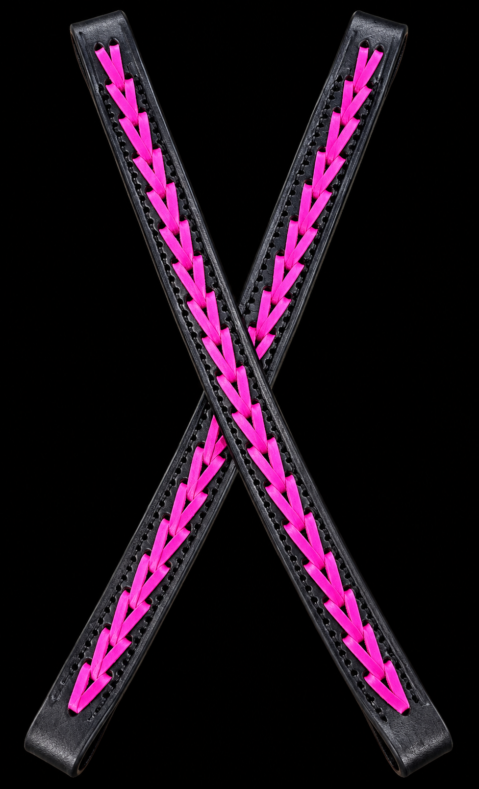 Black with Metallic Fuchsia Kangaroo Lace Ear Pieces