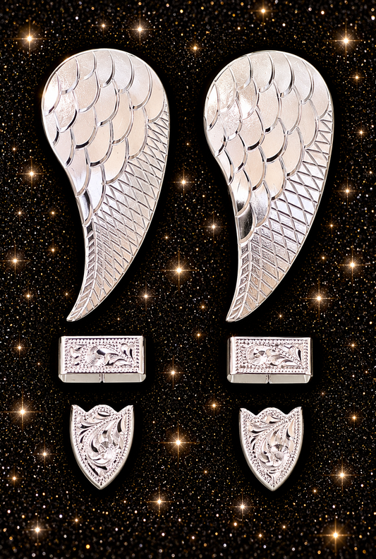 German Silver Angel Wing Buckles, 5/8”