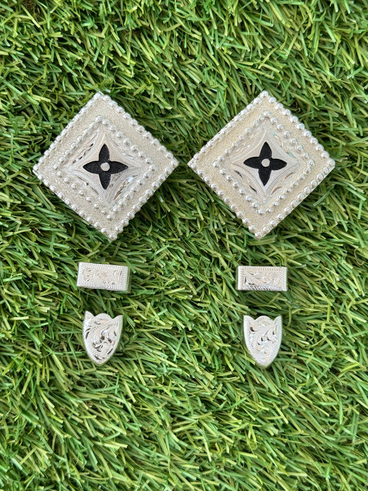 German Silver & Black Buckles, 5/8”