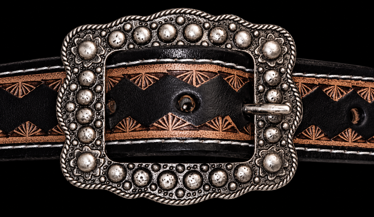 Fairytail Leather Co Black Dog Collar with Turquoise Stones, 16”-19”