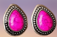 Southwestern Pink Pear Shape Earrings