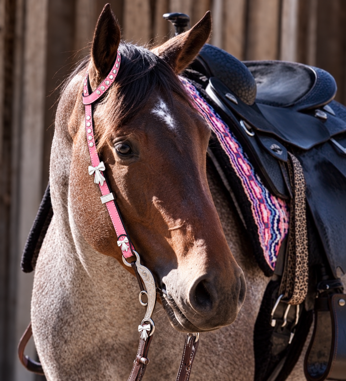 Fairytail Leather Co Dusty Pink Eel Headstall