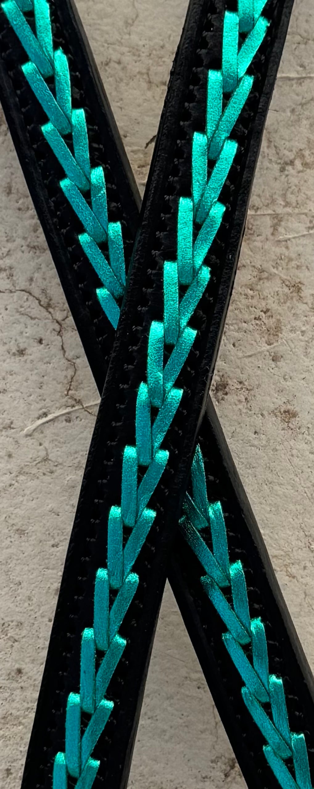 Black with Metallic Green Kangaroo Lace Ear Pieces