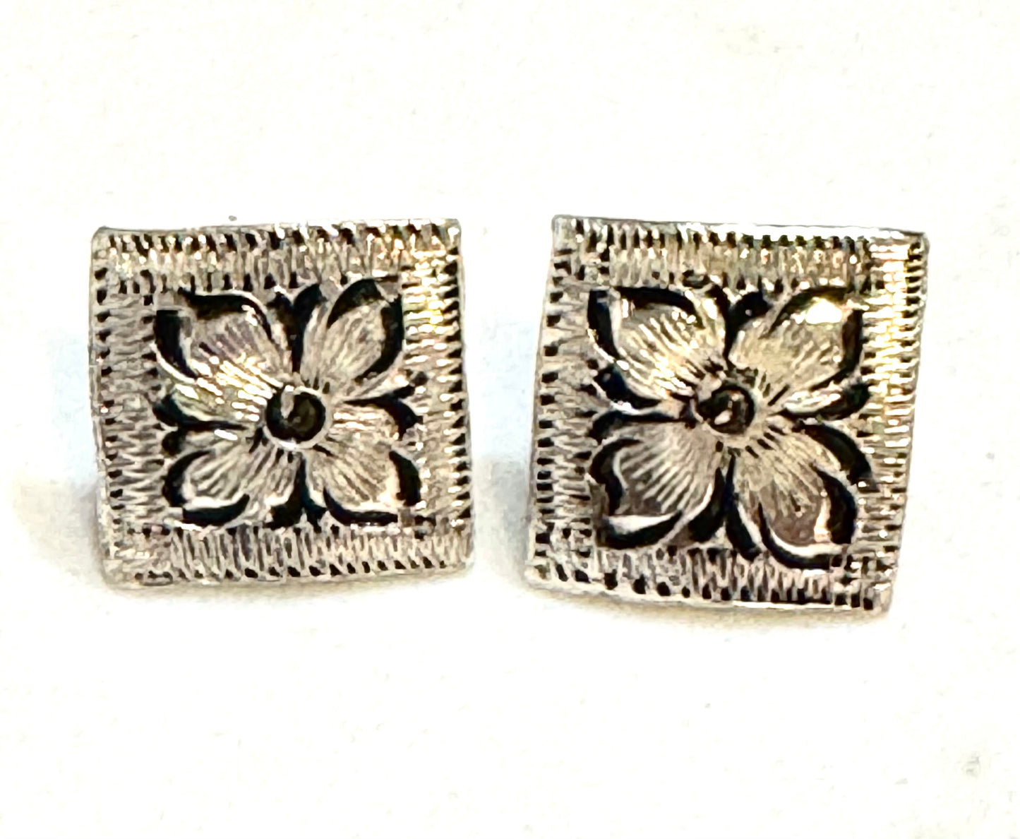 Antique Silver Conchos, 1/2” Square