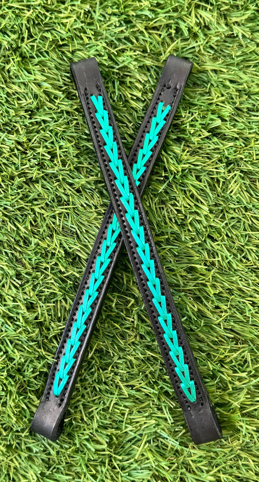 Black with Metallic Green Kangaroo Lace Ear Pieces