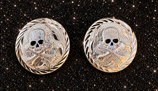 German Silver Skull Conchos, 5/8”