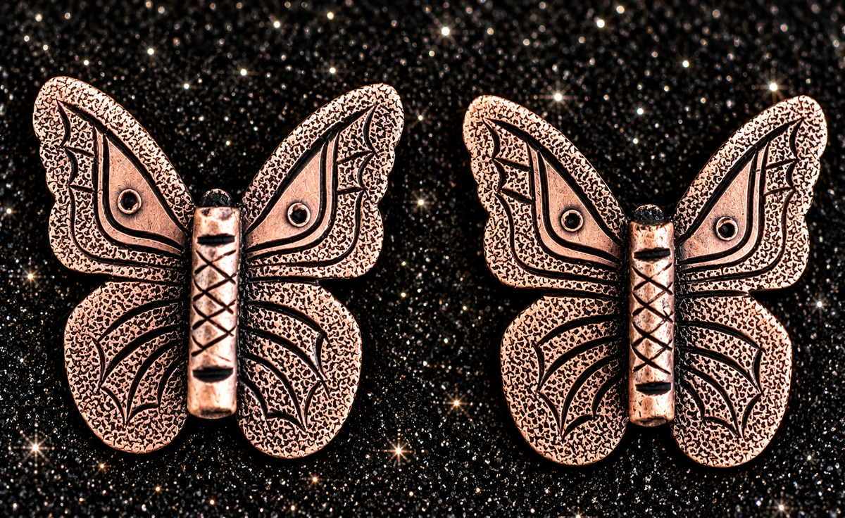 Antique Copper Butterfly Conchos, 1.25”