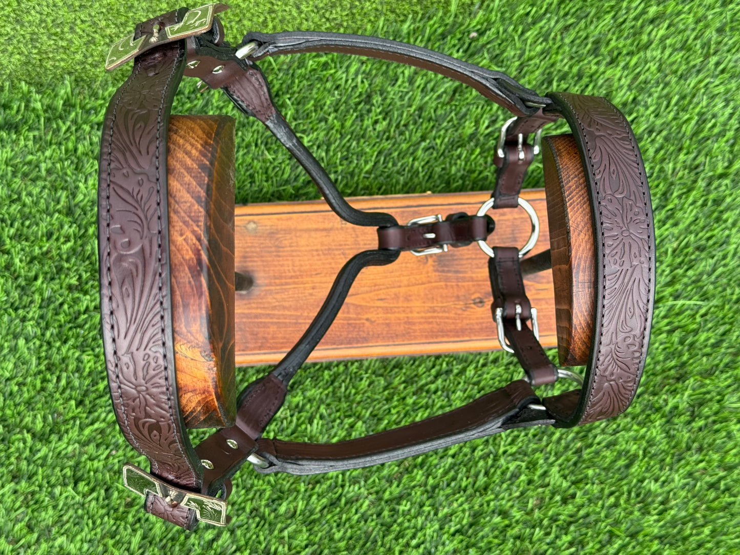 Brown Floral Horse Size Halter