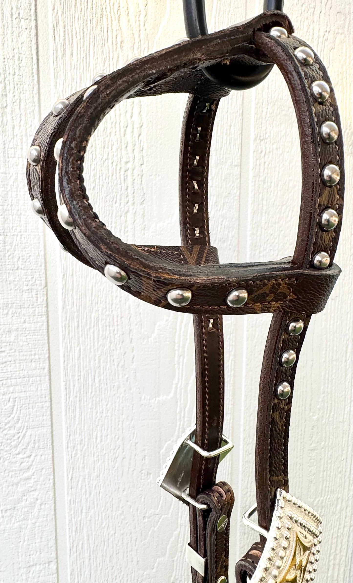 Fairytail Leather Co Brown Designer Headstall, German Silver