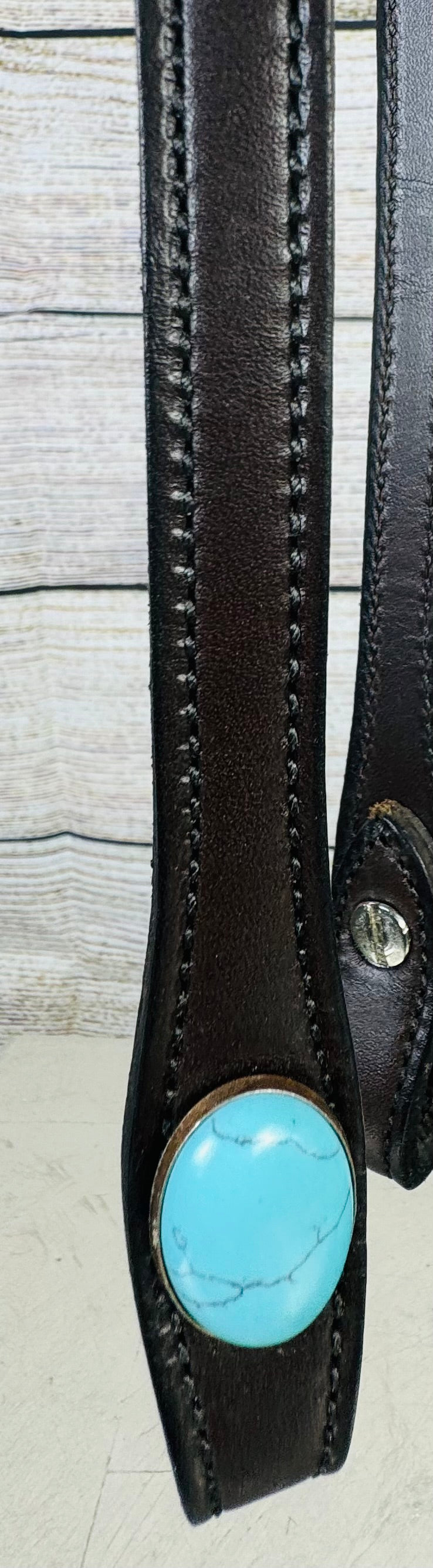 Dark Oil One-Ear Braided Western Headstall