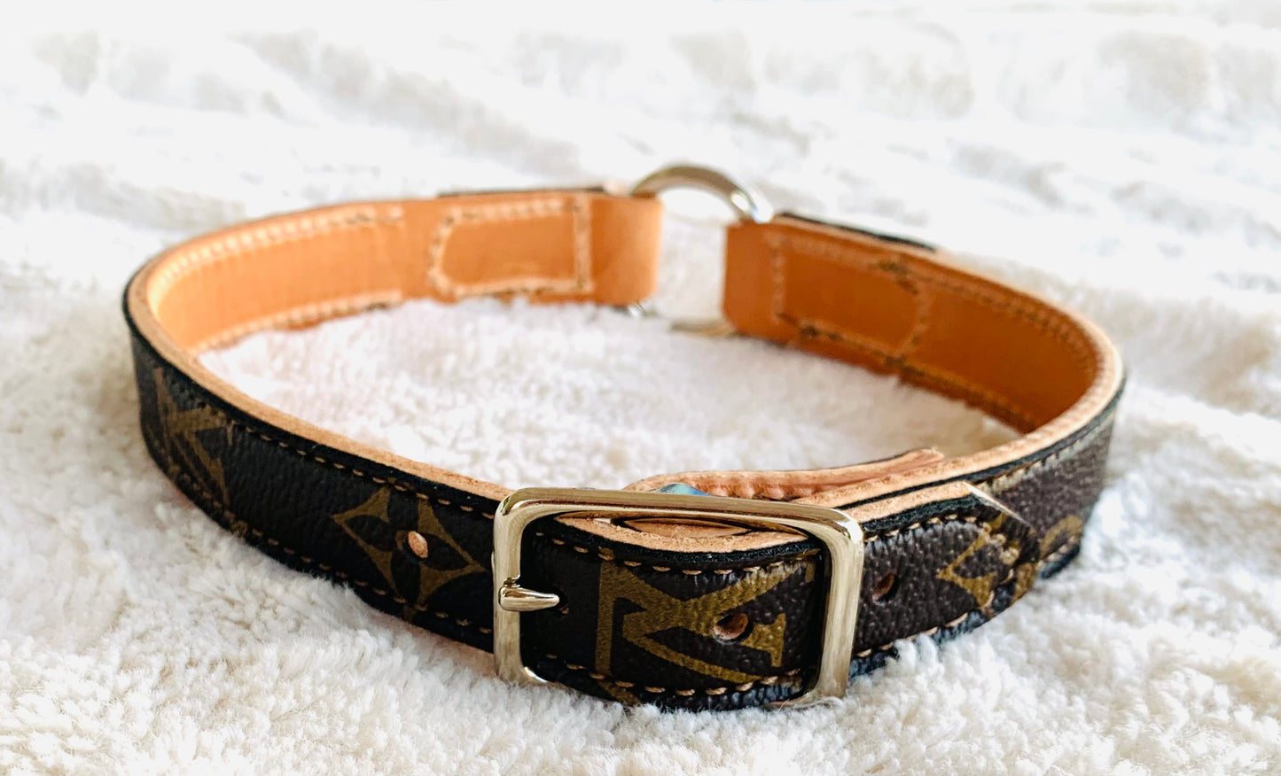 Fairytail Leather Co Brown and Tan Designer Dog Collar