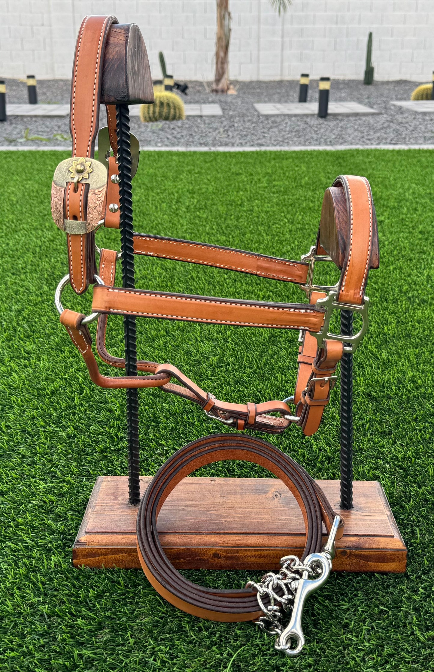 Tan Leather Horse Size Halter