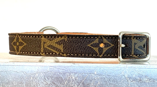 Fairytail Leather Co Brown and Tan Designer Dog Collar