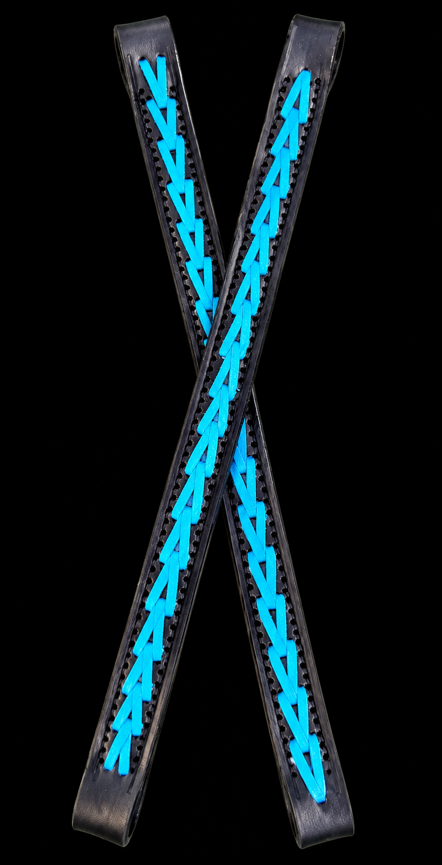 Black with Metallic Blue Kangaroo Lace Ear Pieces