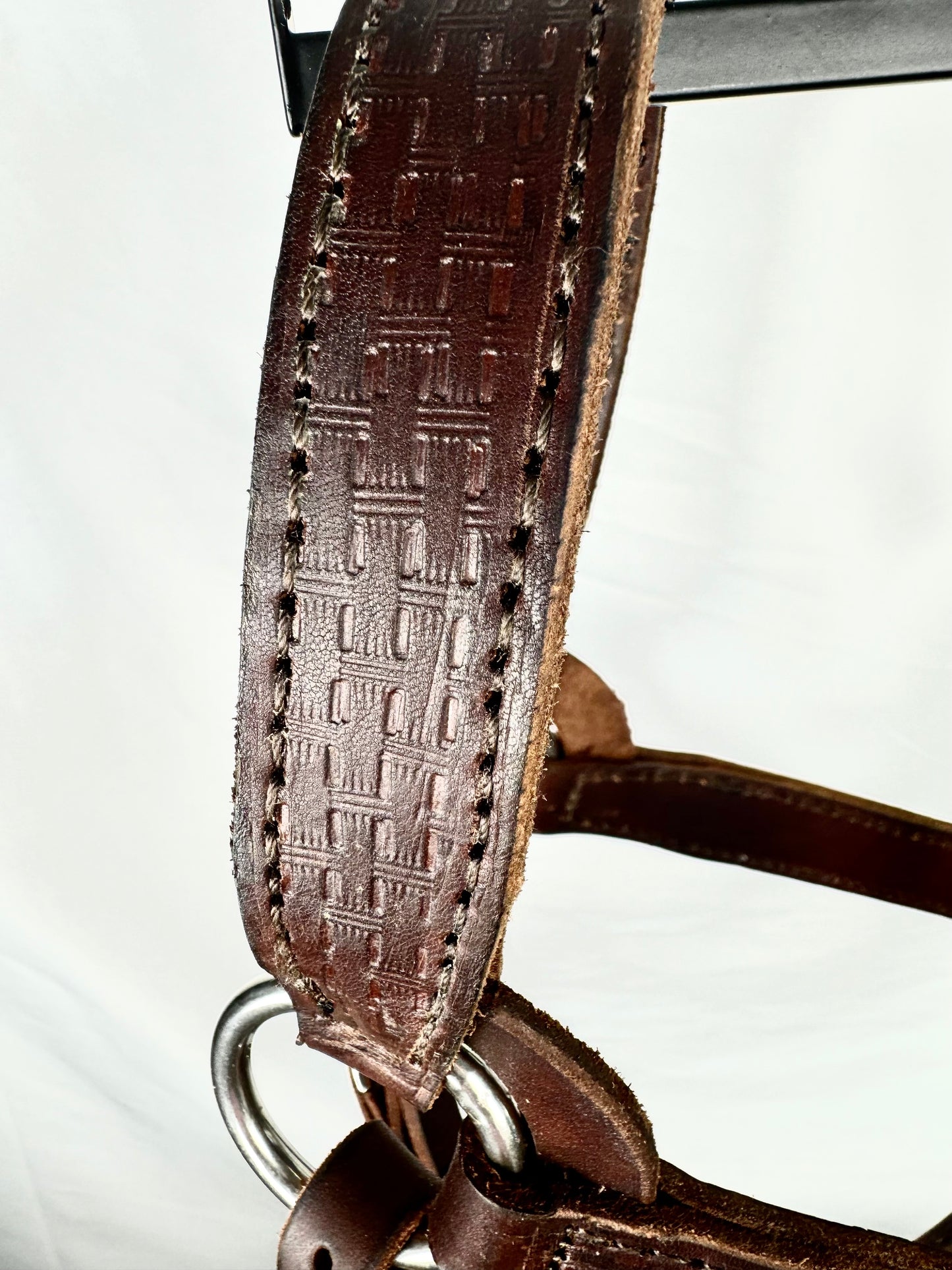 Brown Congress Cut Halter with Custom Sterling Butterly Buckles