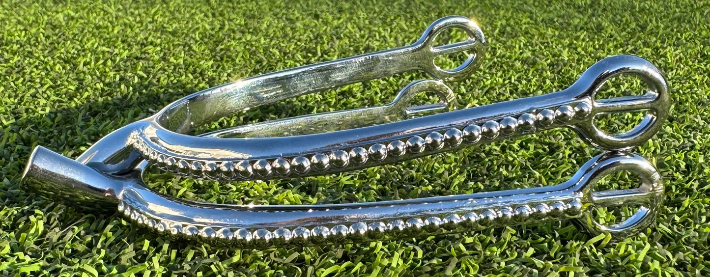 Ladies 1" Silver Dots Canted English Spurs