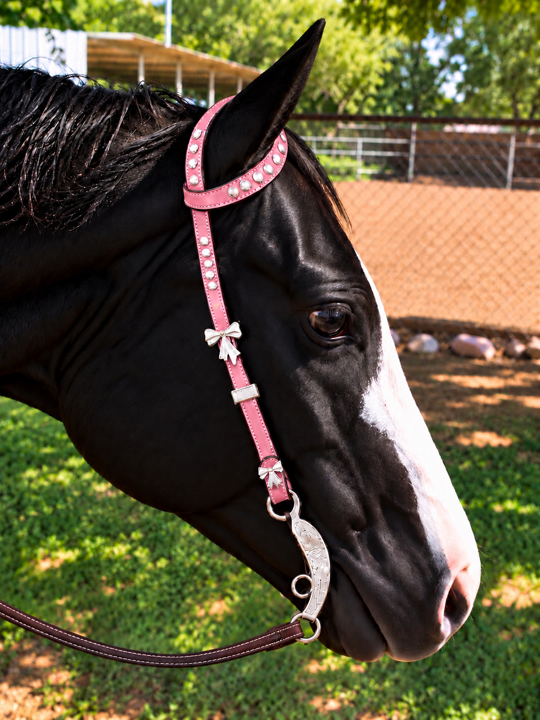 Fairytail Leather Co Dusty Pink Eel Headstall