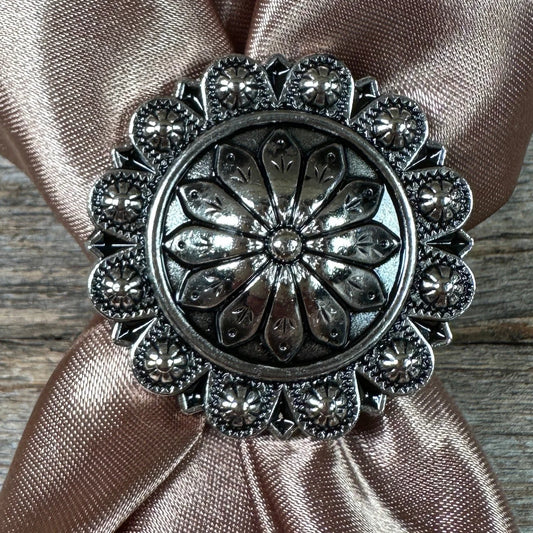 Wild Rag Slide, Antique Silver with Berry Edge