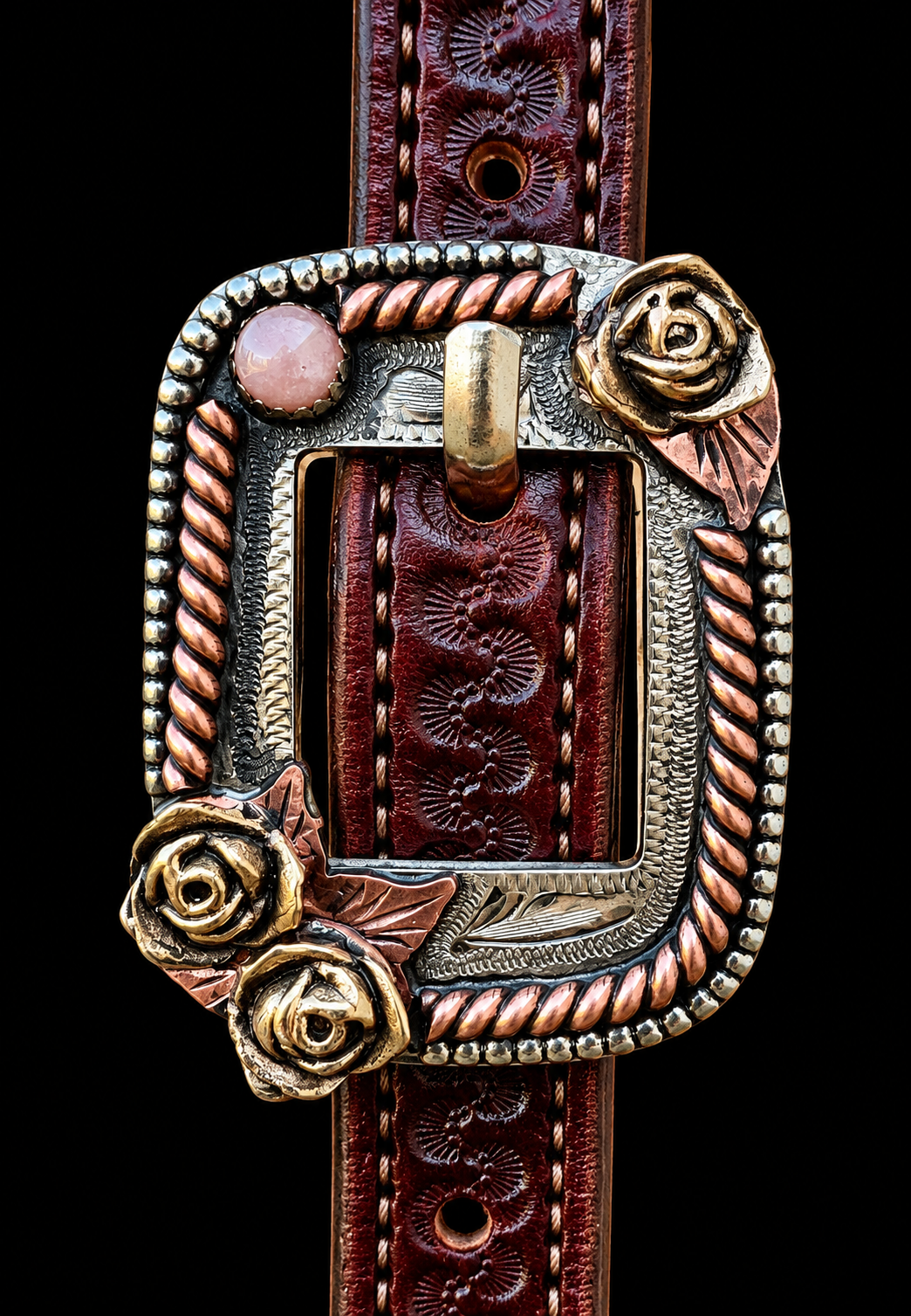 Fairytail Leather Co Pink Kangaroo Lace Headstall