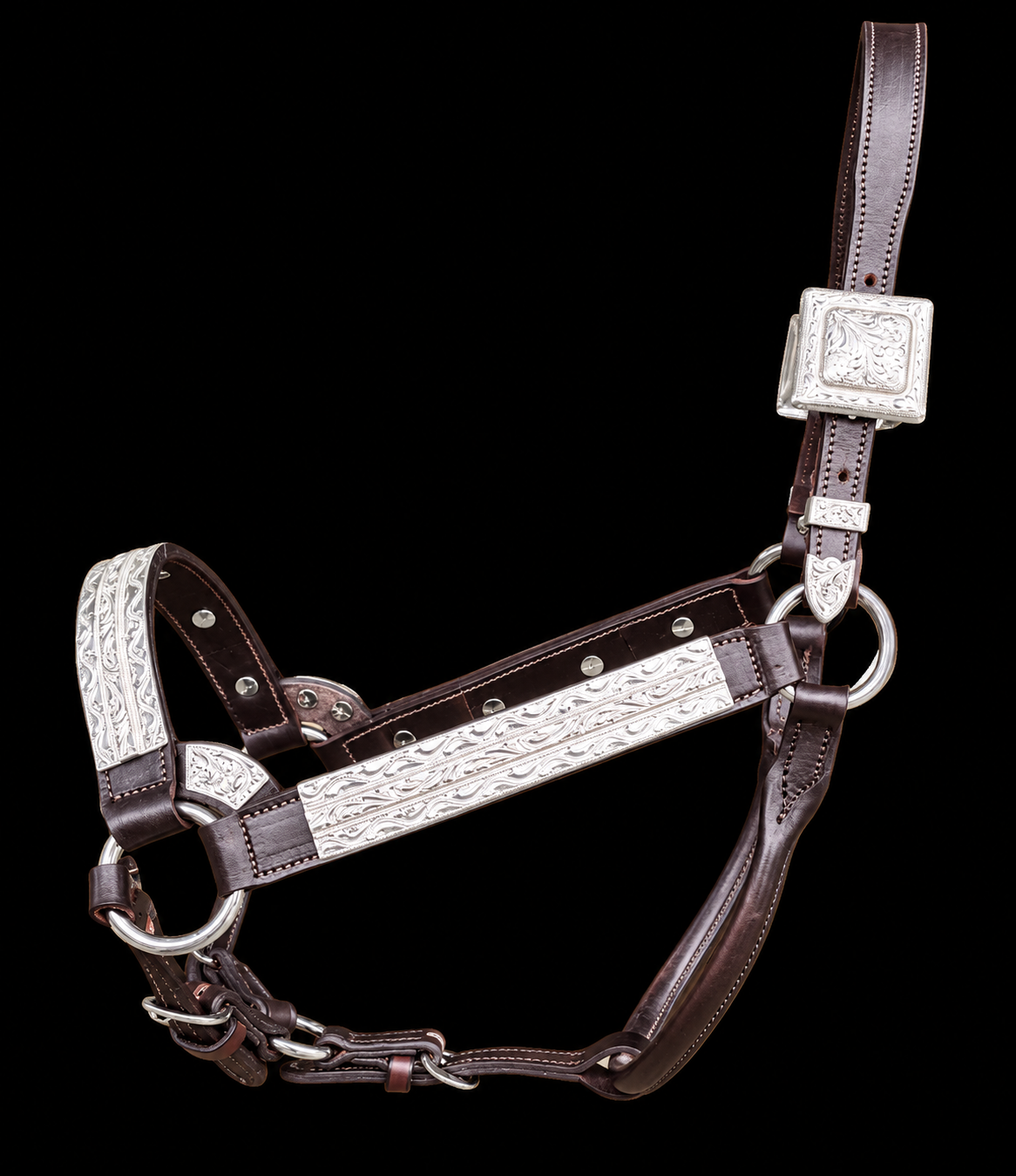 Fairytail Leather Co Brown Halter with Full Silver