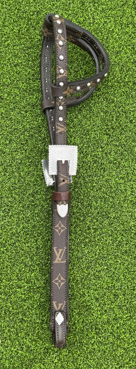 Fairytail Leather Co Brown Designer Headstall, German Silver