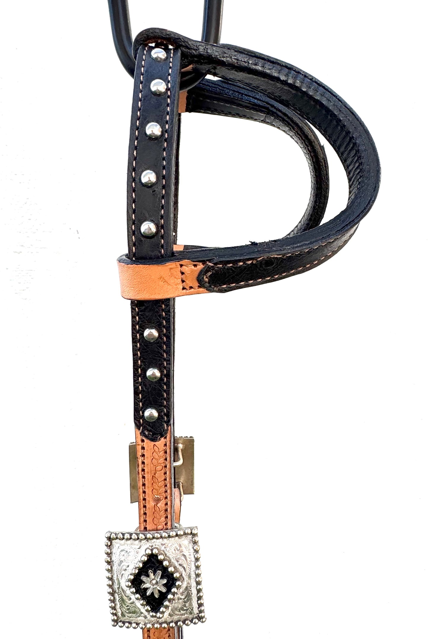 Fairytail Leather Co Natural and Black Two-Tone Headstall