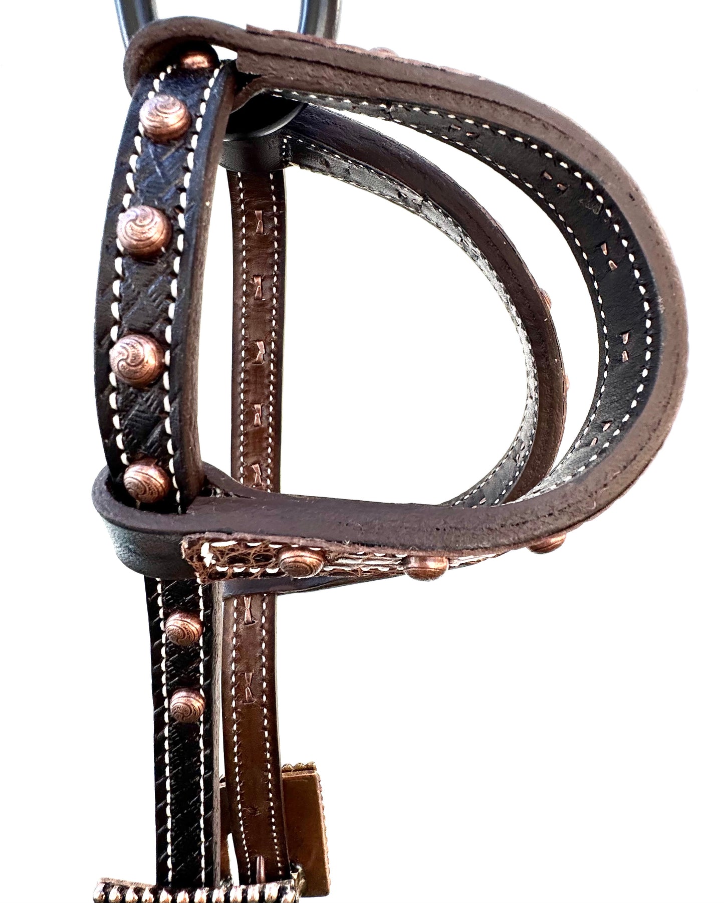 Fairytail Leather Co Chocolate Copper Alligator Headstall