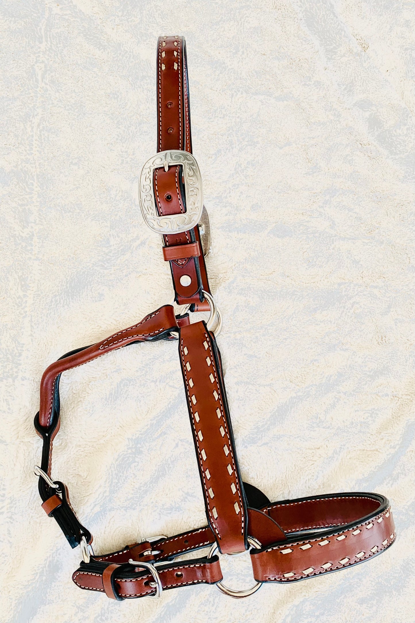 Chestnut and White Buckstitch Halter