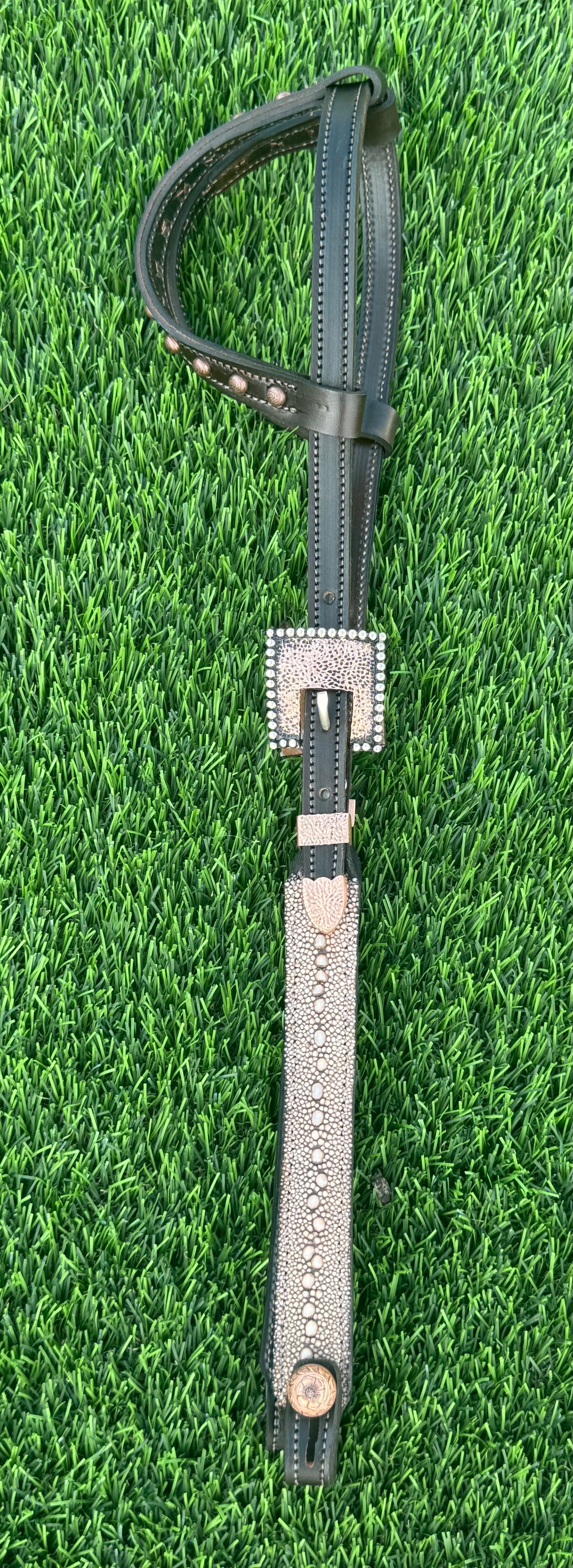 Fairytail Leather Co Brown Row Stingray Headstall