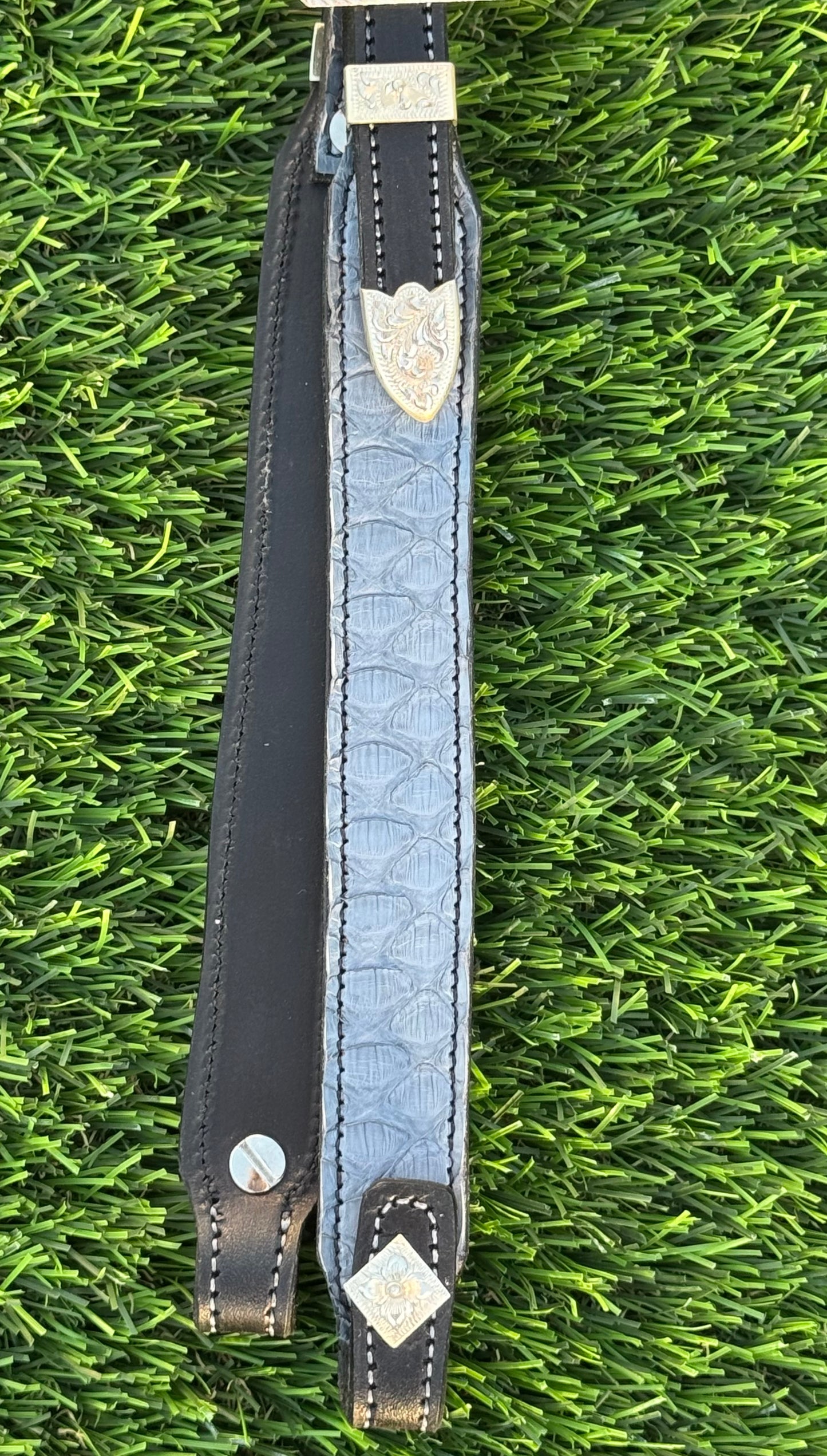 Fairytail Leather Co Black & Grey Python Headstall