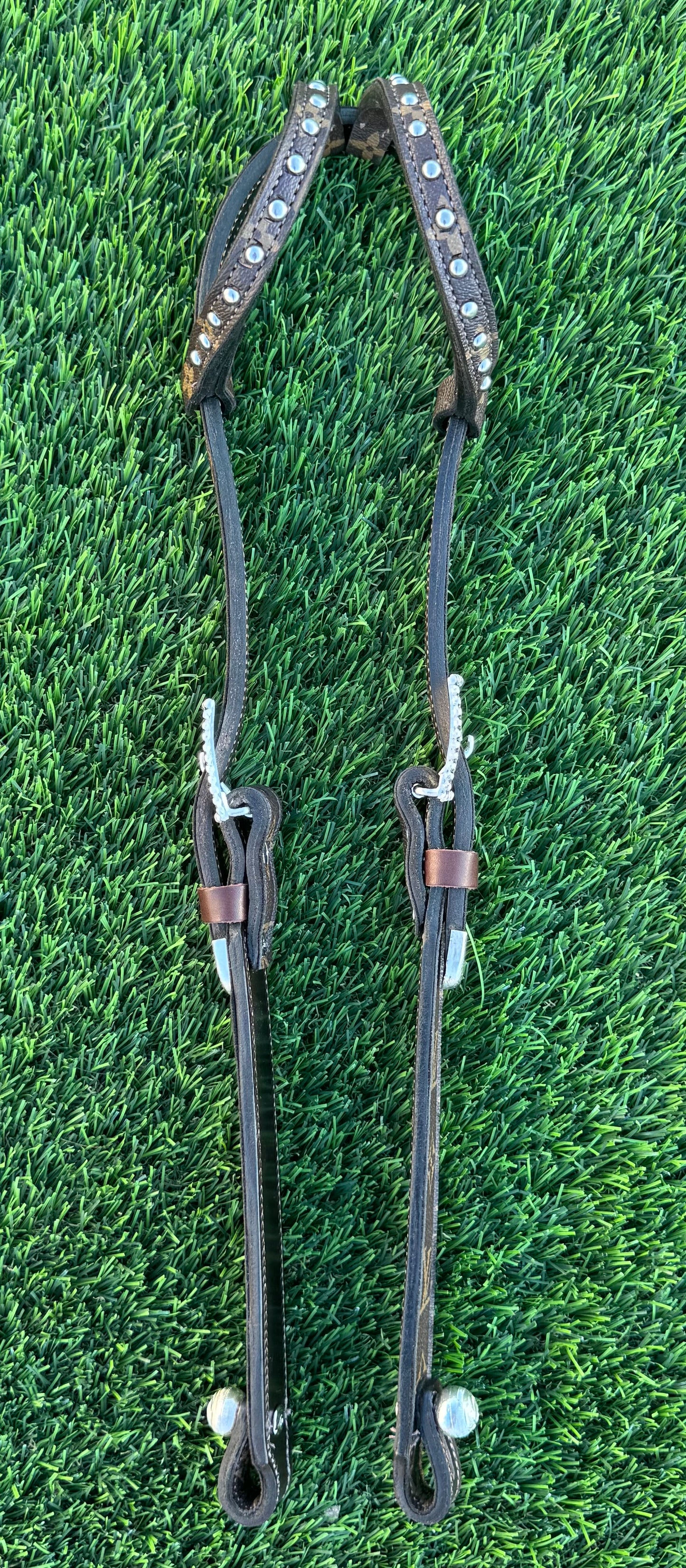 Fairytail Leather Co Brown Designer Headstall, German Silver