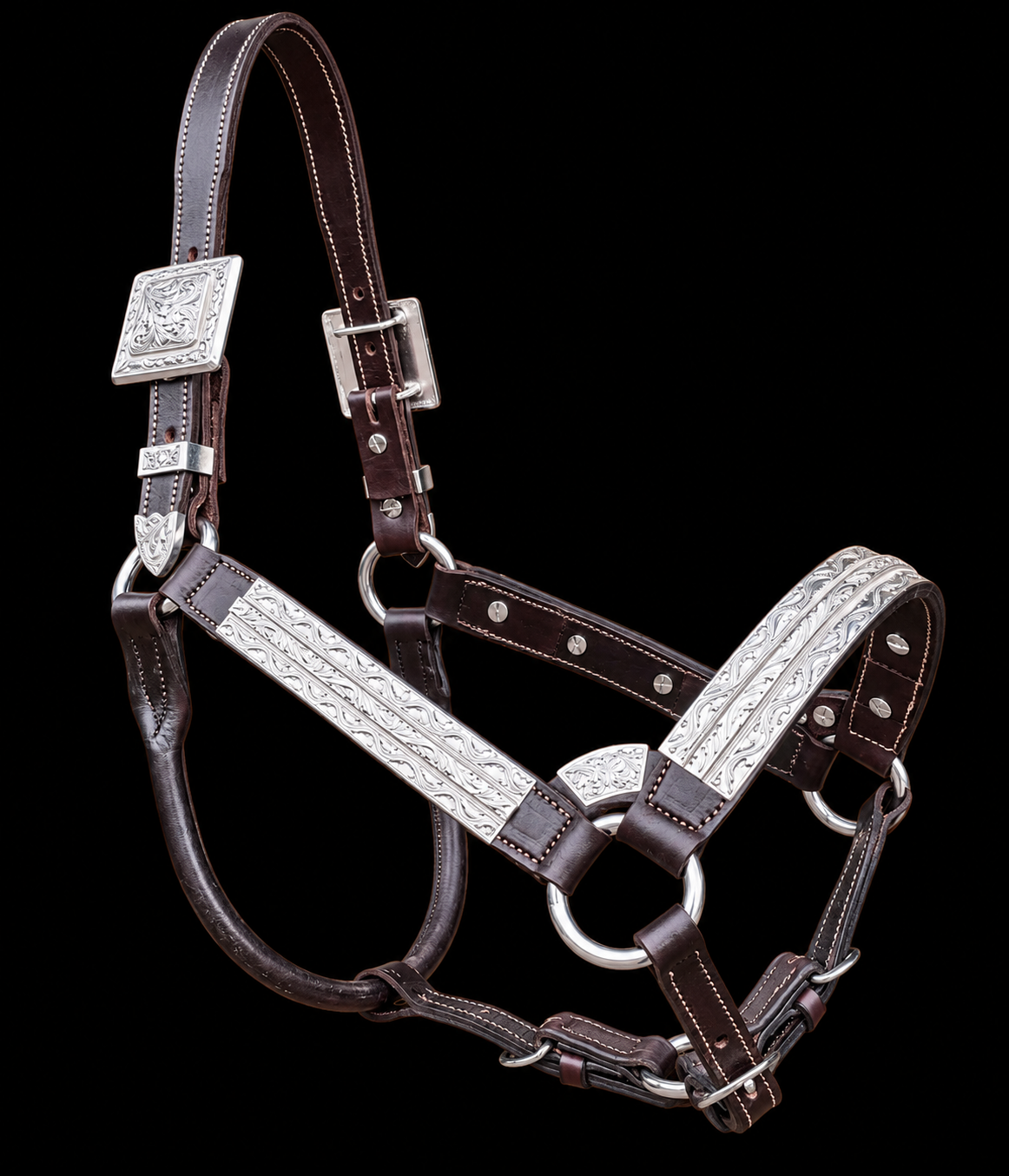Fairytail Leather Co Brown Halter with Full Silver