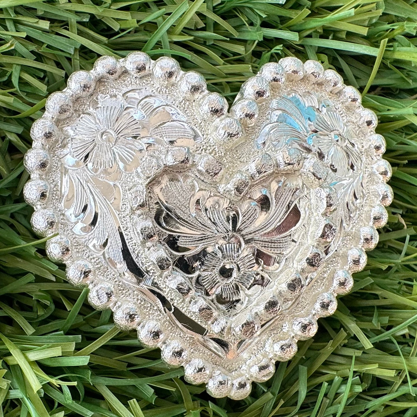 German Silver Heart Buckles, 5/8”
