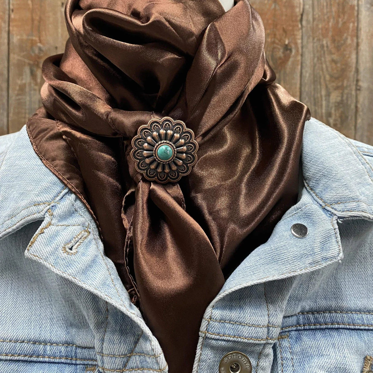 35X35" Solid Brown Wild Rag / Scarf