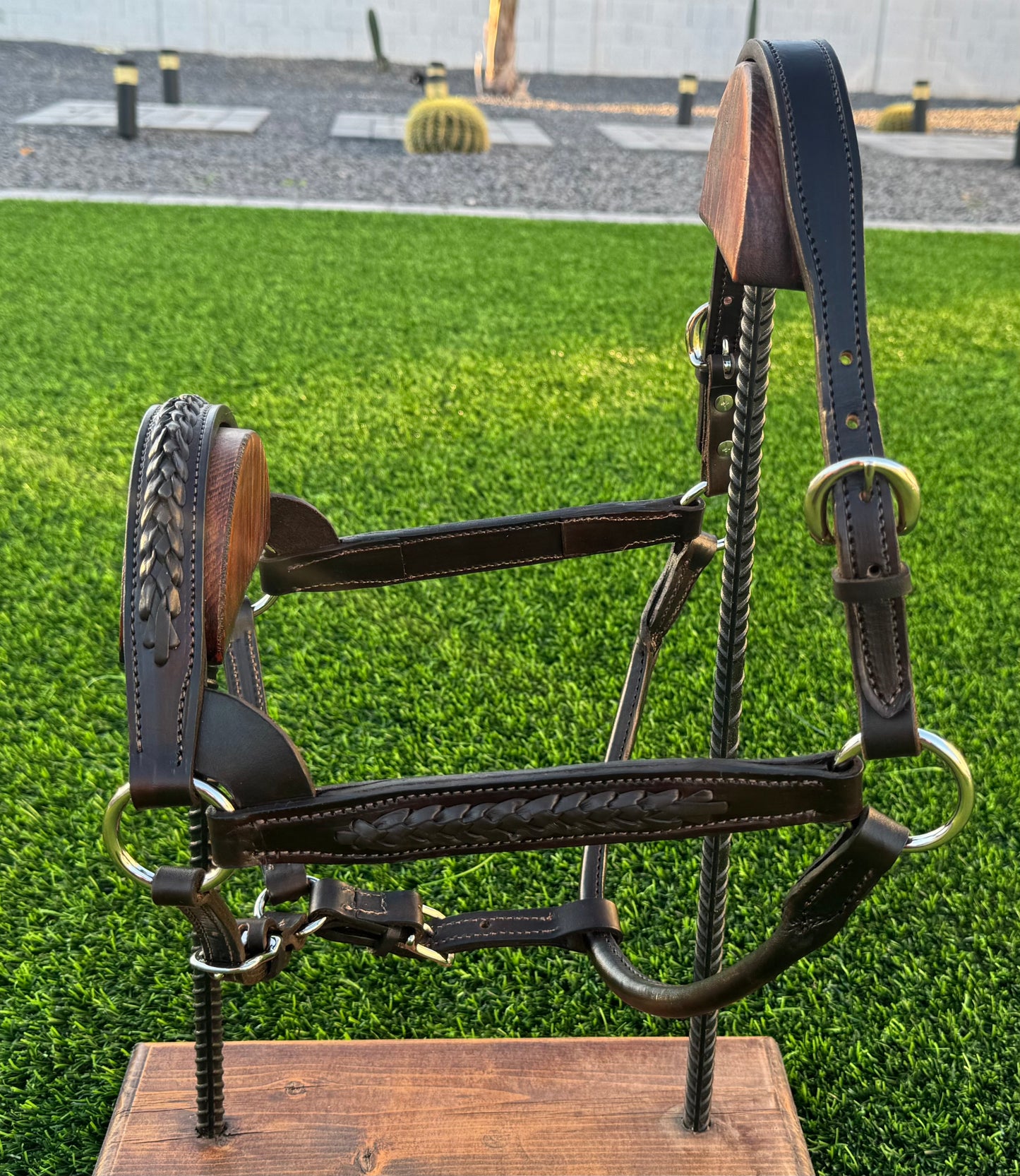 Fairytail Leather Havana Braided English Show Halter - SPECIAL ORDER, ALLOW 4 WEEKS