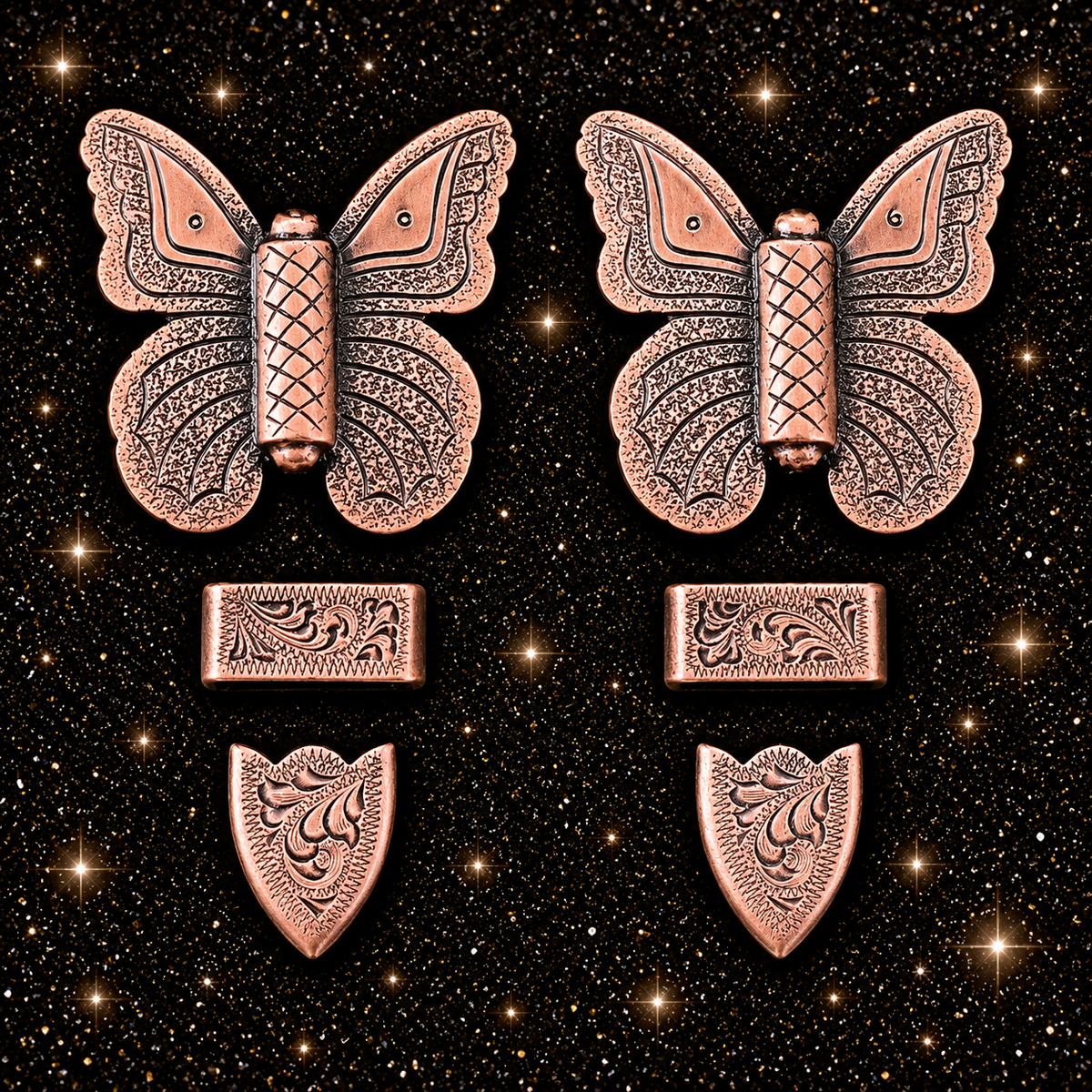 Antique Copper Butterfly Buckles, 5/8”