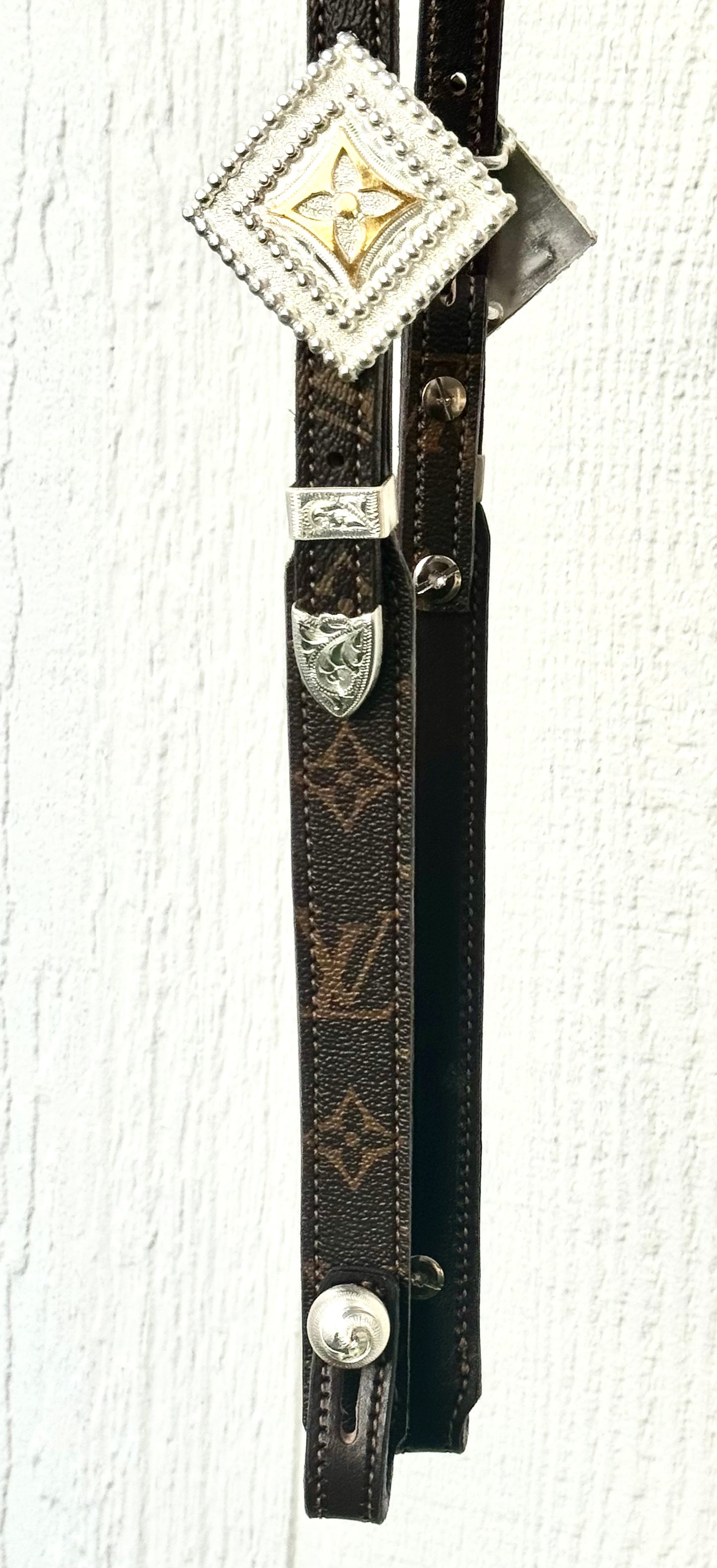 Fairytail Leather Co Brown Designer Headstall, German Silver