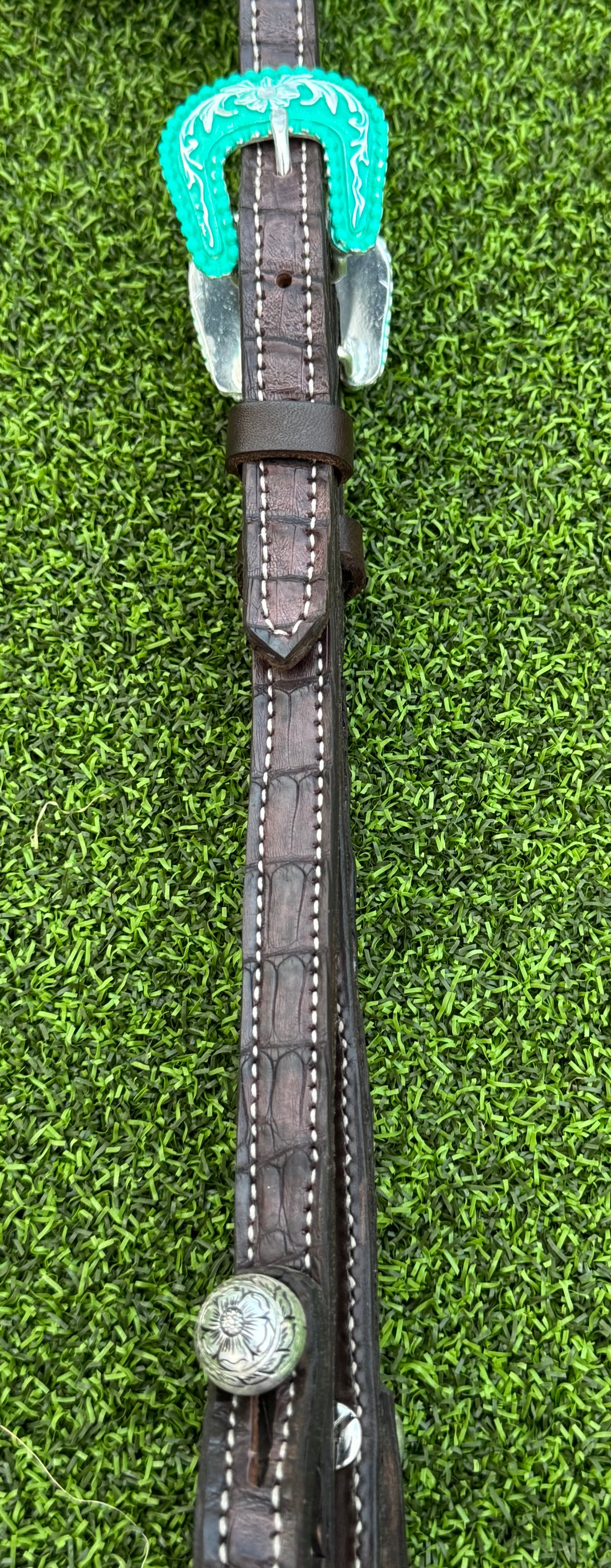Fairytail Leather Chocolate Caiman Headstall