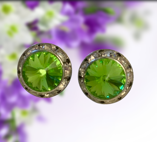 Austrian Crystal Peridot Stud Earrings