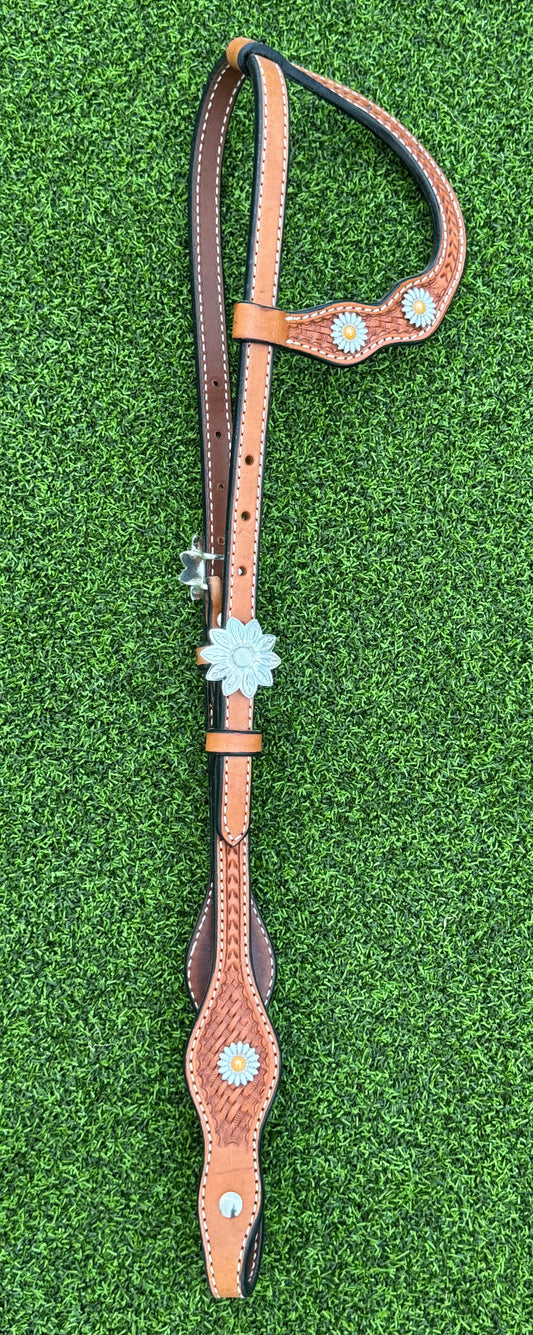 Light Oil Basketweave Daisy Headstall