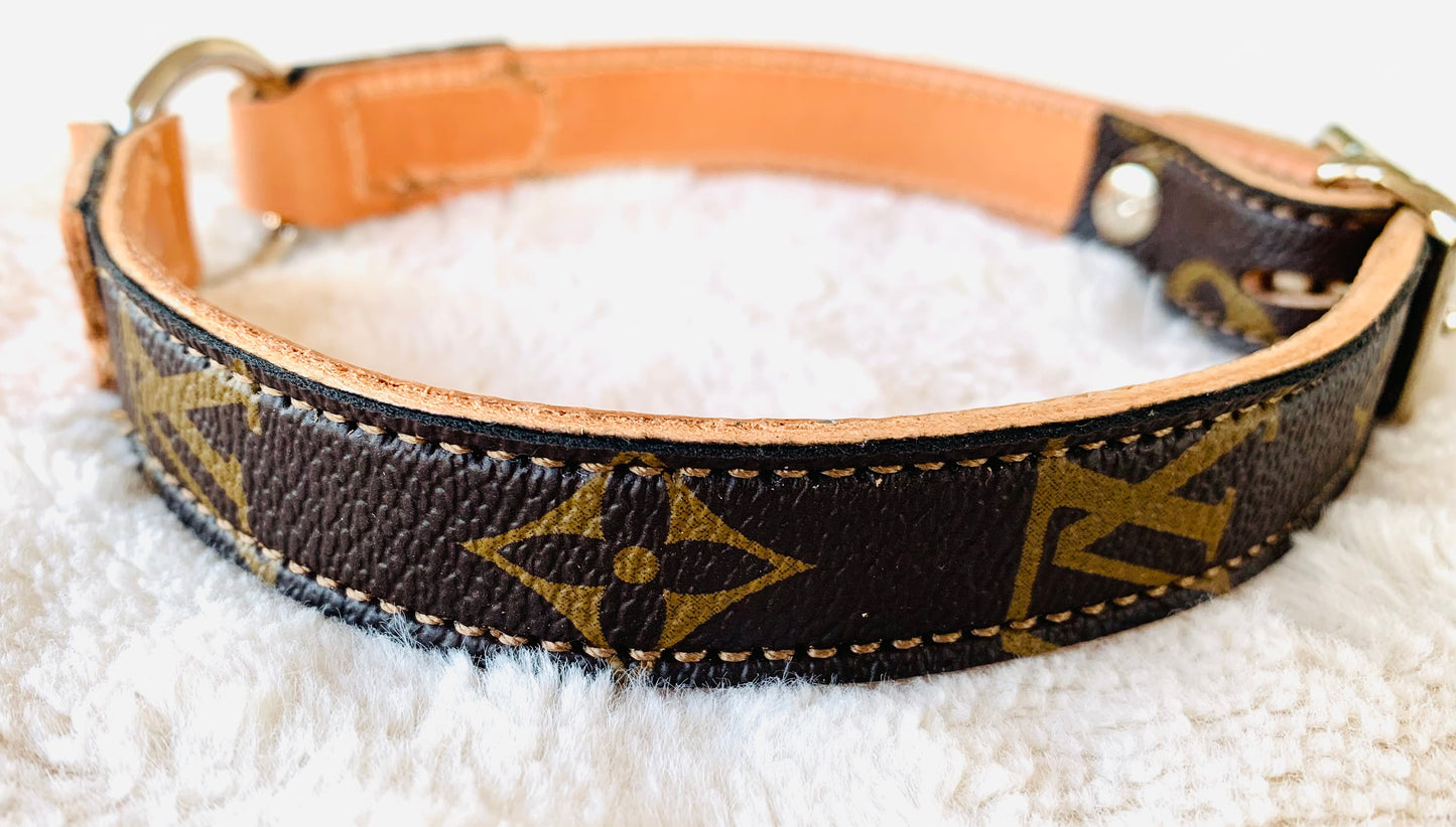 Fairytail Leather Co Brown and Tan Designer Dog Collar