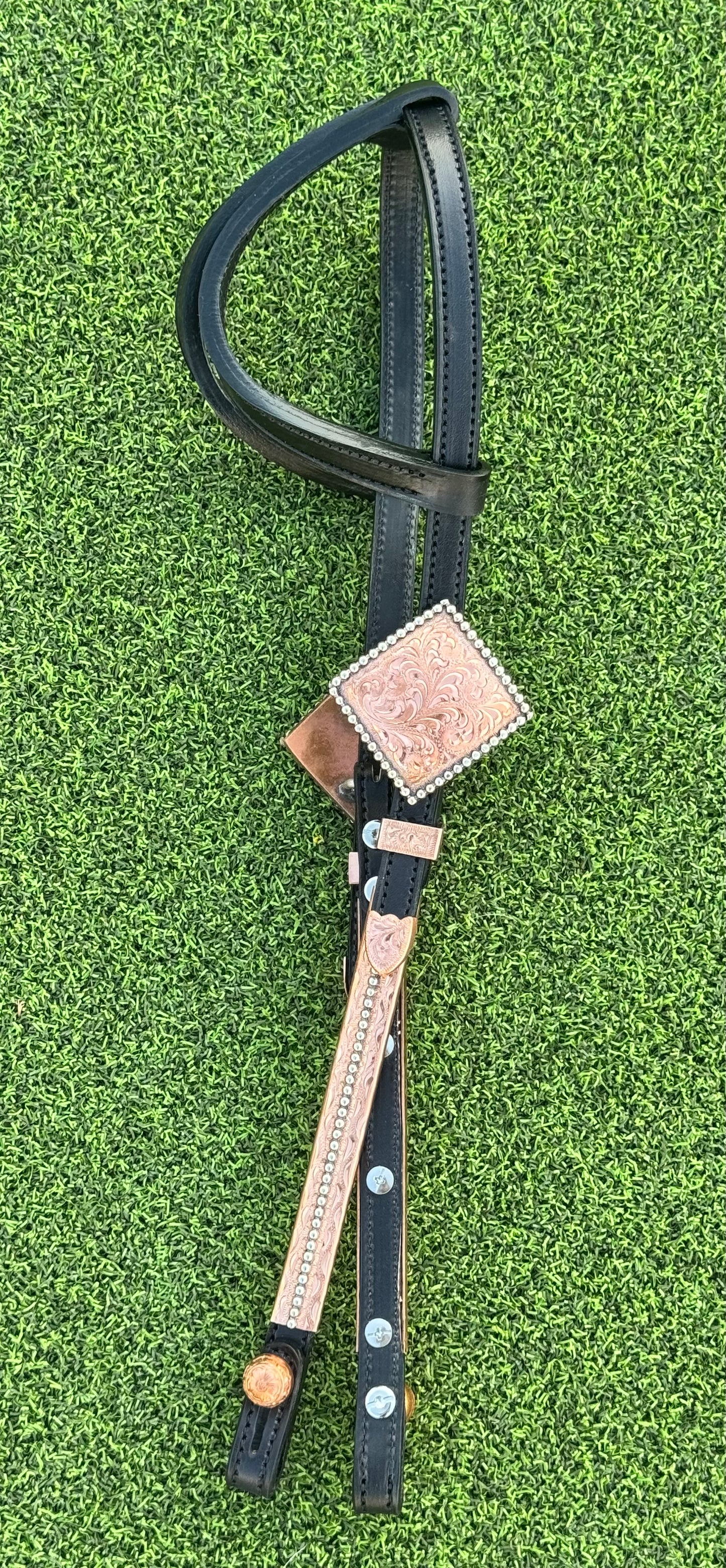 Fairytail Leather Black/Copper Headstall