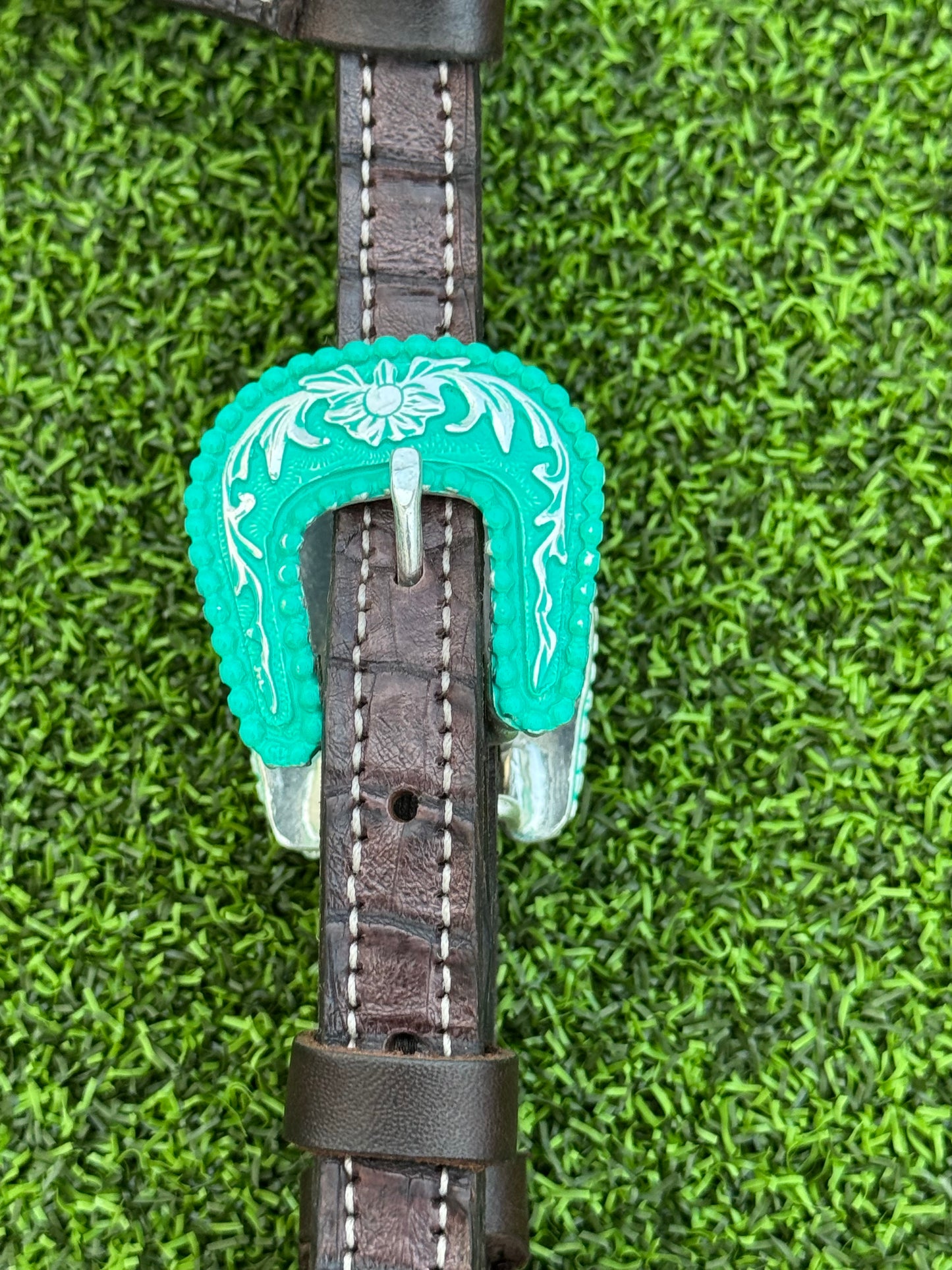 Fairytail Leather Chocolate Caiman Headstall