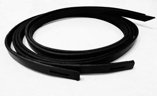 Black Heavy Herman Oak Harness Leather Split Reins, 3/4” Slotted End