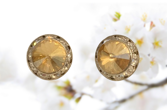 Austrian Crystal Silk Stud Earrings