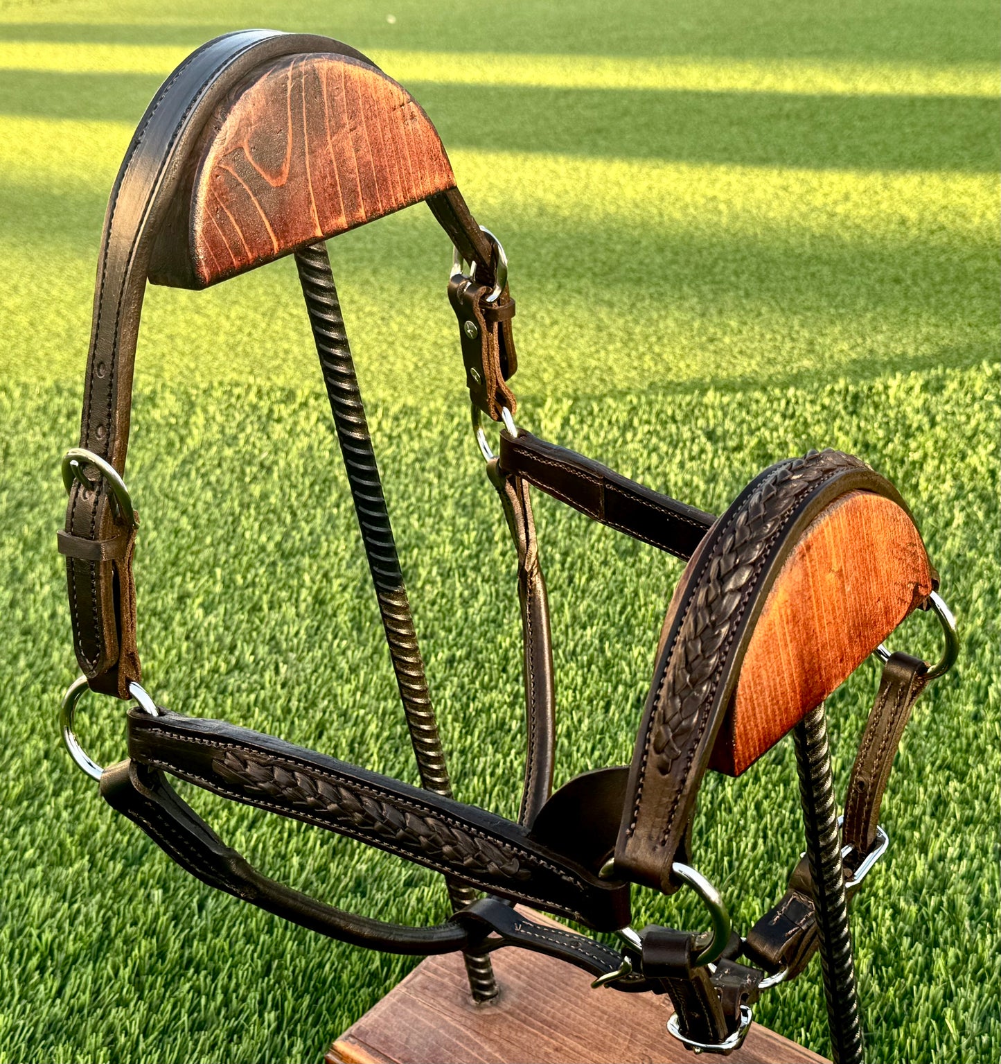 Fairytail Leather Havana Braided English Show Halter - SPECIAL ORDER, ALLOW 4 WEEKS